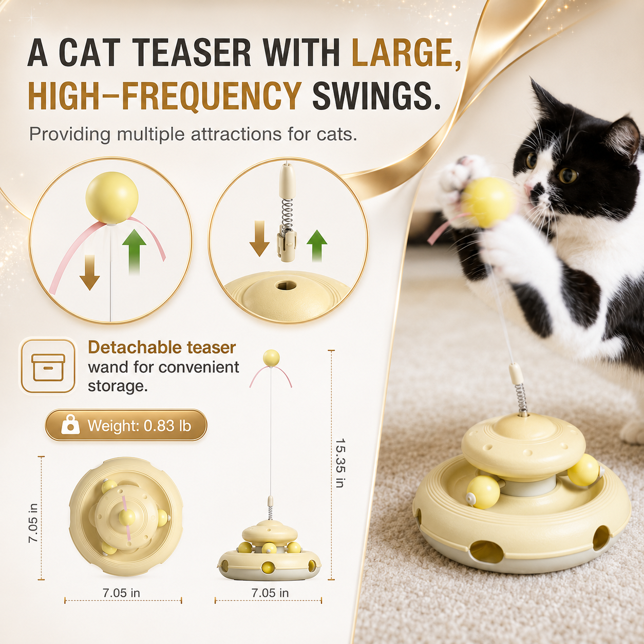 PurrChase™ Interactive Feather Wand for Cats