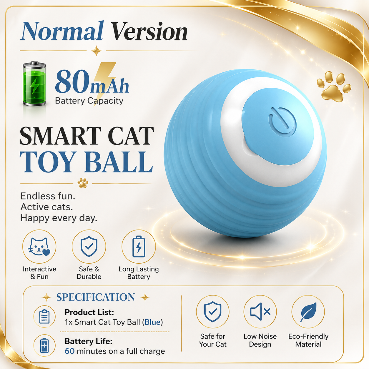 Cat Interactive Ball Electric Automatic Rolling Ball Smart Toys for Cats Smart Cat Toy Rotating Ball Cat Game Accessories