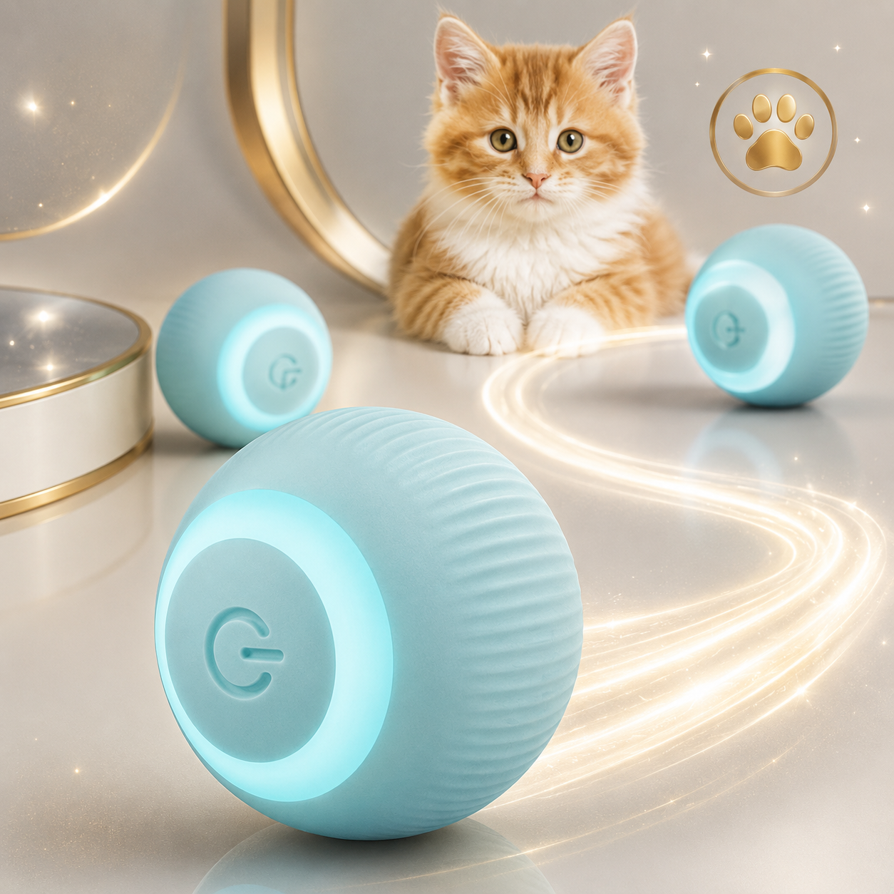 Cat Interactive Ball Electric Automatic Rolling Ball Smart Toys for Cats Smart Cat Toy Rotating Ball Cat Game Accessories