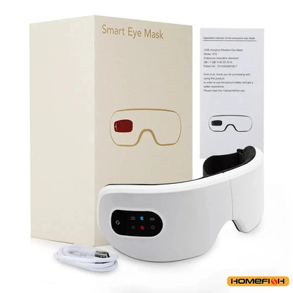 All-In-One Bluetooth Eye Massager with Vibration – Smart Mask with Wireless Charging for Eye Care